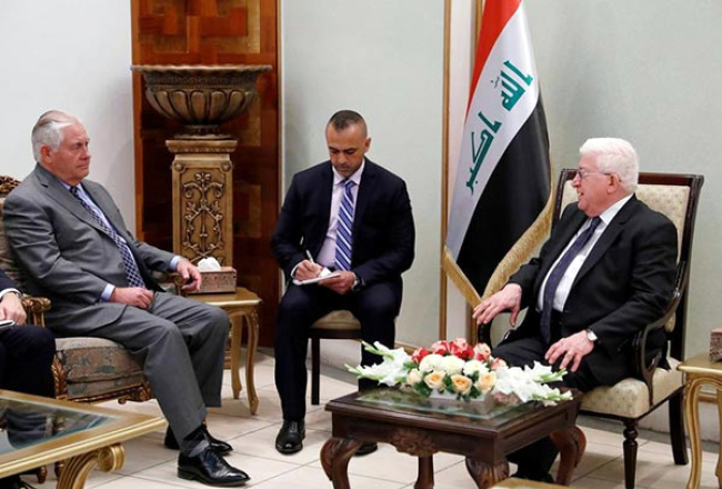 Tillerson Calls for Iraqi Unity, Urges  Dialogue on Kurdish Issue 